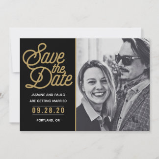 Guardar la tarjeta de foto de Boda de guión modern