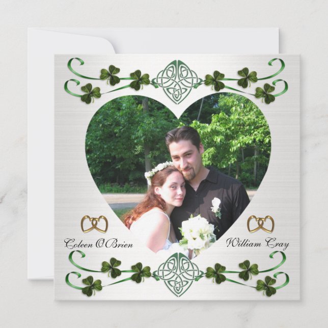 Guardar la tarjeta de foto de fecha boda irlandés  (Anverso)