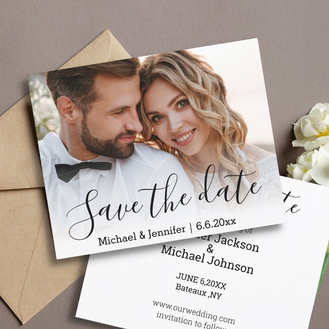 guardar la tarjeta de foto del boda de caligrafía  (Subido por el creador)