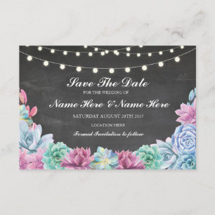 Guardar La Tarjeta De Luces Rustic Succulents De D