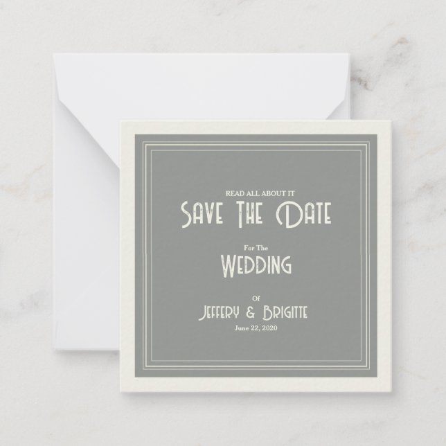 Guardar la tarjeta de nota plana del boda de notic (Anverso)