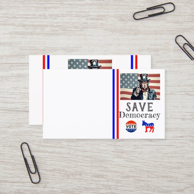 Guardar la tarjeta de presentación de la democraci (Anverso/Reverso In Situ)