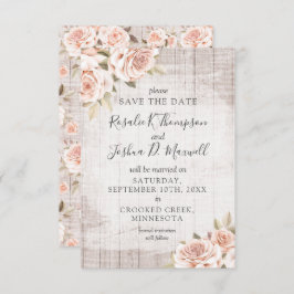 Guardar la tarjeta de Rosas de Madera Rústica y Ro