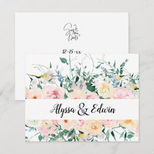 Guardar la tarjeta floral Boda personalizada de fe