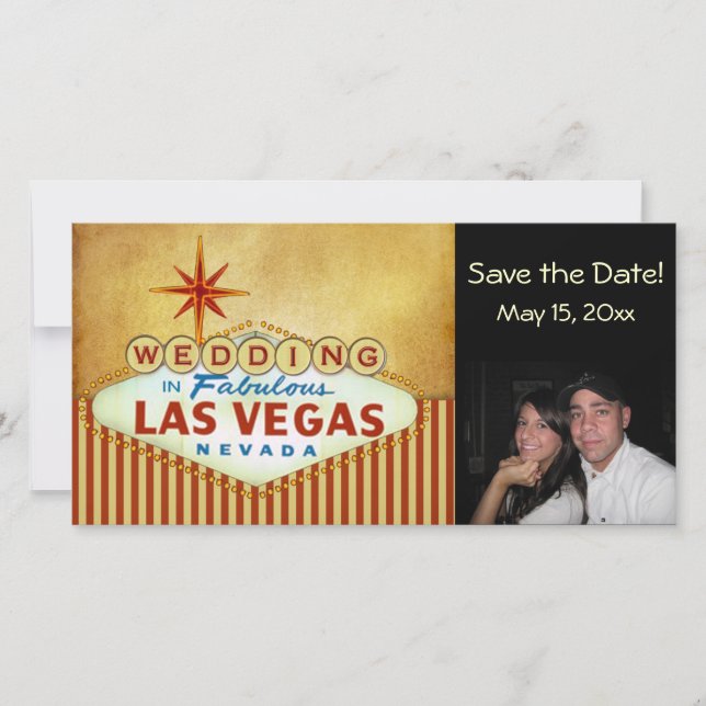 Guardar la tarjeta fotográfica Boda Date Las Vegas (Anverso)