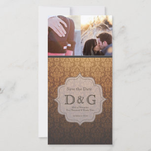 Guardar la tarjeta fotográfica Caramel Damask Fill