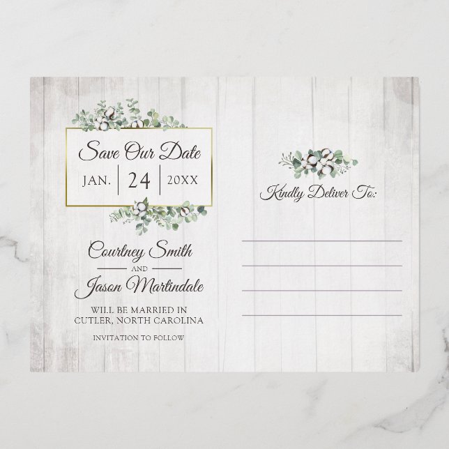 Guardar la tarjeta fotográfica de 3-fotos del Boda (Reverso )