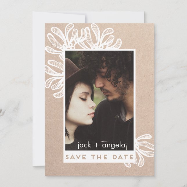 Guardar la tarjeta fotográfica moderna y de moda d (Anverso)