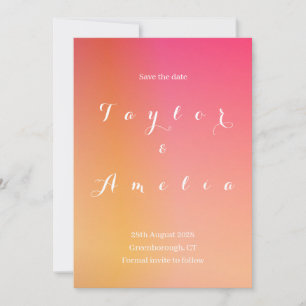 Guardar la tarjeta magenta Naranja de gradiente mí