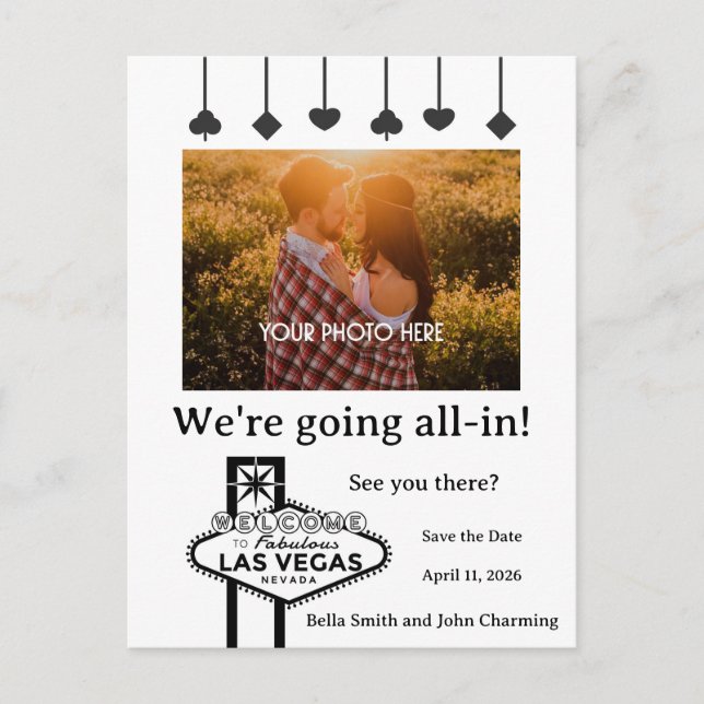 Guardar la tarjeta postal Boda de las Vegas (Anverso)