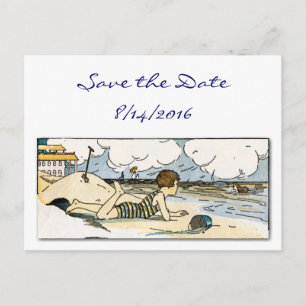 Guardar la tarjeta postal de arte de la playa de V