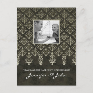 Guardar la tarjeta postal de damasco verde Beige 2