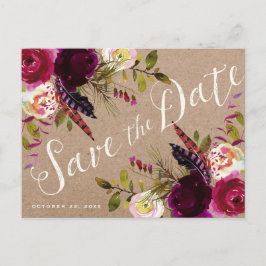 GUARDAR LA TARJETA POSTAL DE FECHA | Boho floral r