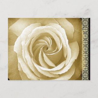 Guardar la tarjeta postal de fecha y Rosa de Sepia