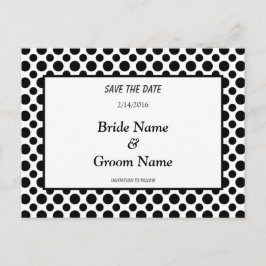 Guardar la tarjeta postal del punto de polka negro