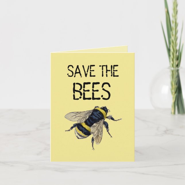 Guardar las abejas y cómo ayudar con la tarjeta de (Anverso)
