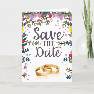 Guardar las flores de fecha y los anillos de Boda