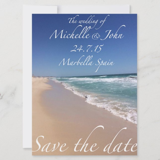 Guardar las invitaciones de estilo de playa de fec (Anverso)