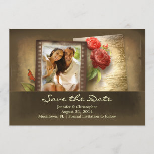 guardar las invitaciones rústicas de la foto vinta