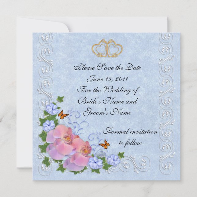 Guardar las orquídeas de invitación del Boda de fe (Anverso)