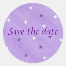 Guardar las pegatinas de fecha, estrellas moradas 