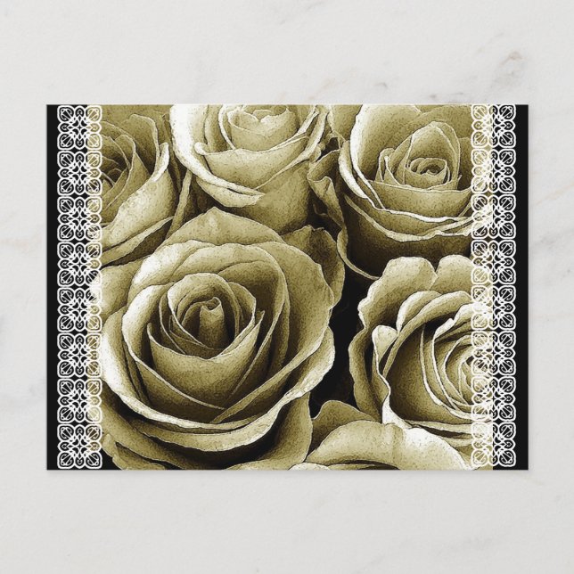 Guardar las Rosas de la tarjeta postal SEPIA (Anverso)