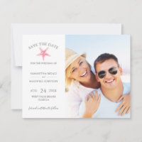GUARDAR LAS Tarjetas DE FECHA, Boda Pink Starfish 