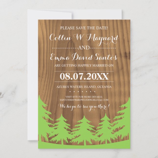 Guardar las tarjetas de matrimonio de bosque de fe (Anverso)
