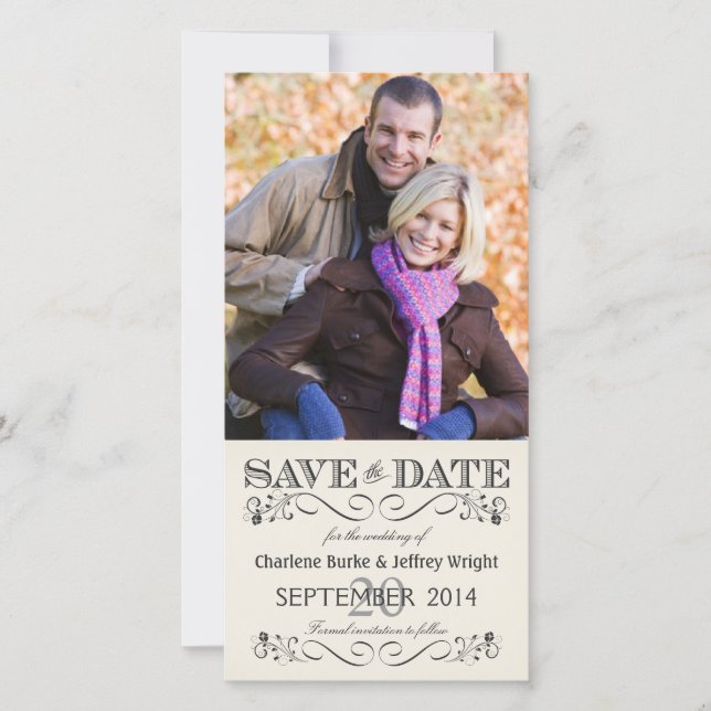 Guardar las tarjetas fotográficas de Boda blanco d (Anverso)