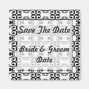 Guardar los imanes Bodas blanco y negro de fecha