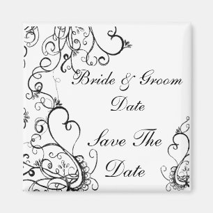 Guardar los imanes Bodas BLANCOS Y NEGROS de fecha