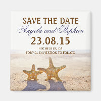 guardar los imanes de bodas de la playa de la fech