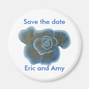 Guardar los imanes de fecha, pintura de rosa azul