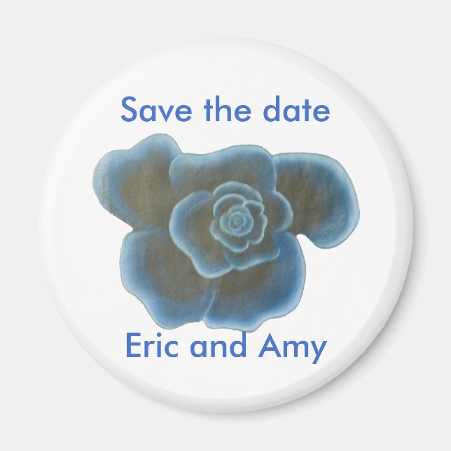 Guardar los imanes de fecha, pintura de rosa azul (Frente)