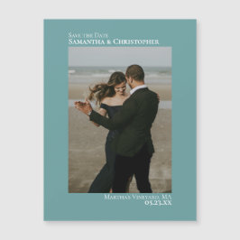 Guardar mínimo el imán Verde azulado de foto verti