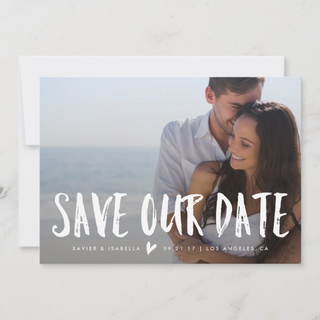 Guardar nuestra Invitación de fecha | Letras blanc (Anverso)