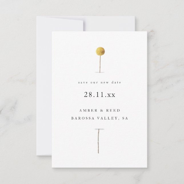 Guardar Nuestra Nueva Fecha Simple Floral De Acuar (Anverso)