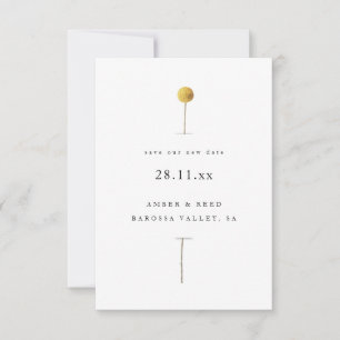 Guardar Nuestra Nueva Fecha Simple Floral De Acuar