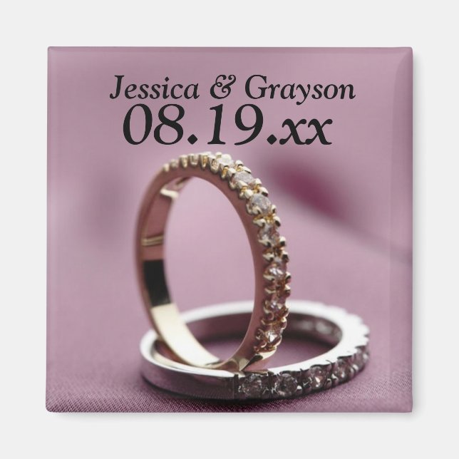Guardar Personalizado El Imán De Anillos De Boda D (Frente)