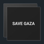 Guardar tarjeta magnética de texto de personalizad<br><div class="desc">Salven el texto personalizado blanco y negro de Gaza simple minimalista moderno imán elegante / tarjeta magnética. Personalizable completo de texto blanco, o simplemente puede borrarlo, sobre fondo de color sólido negro. Los colores son editables. Muestra tu apoyo a Gaza. Compruebe el resto de la colección para obtener elementos más...</div>