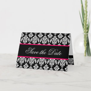 Guardar tarjetas de fecha Monograma Damasco rosa c