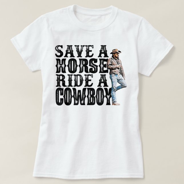 Guardar un paseo a caballo una camiseta de vaquero (Diseño del anverso)