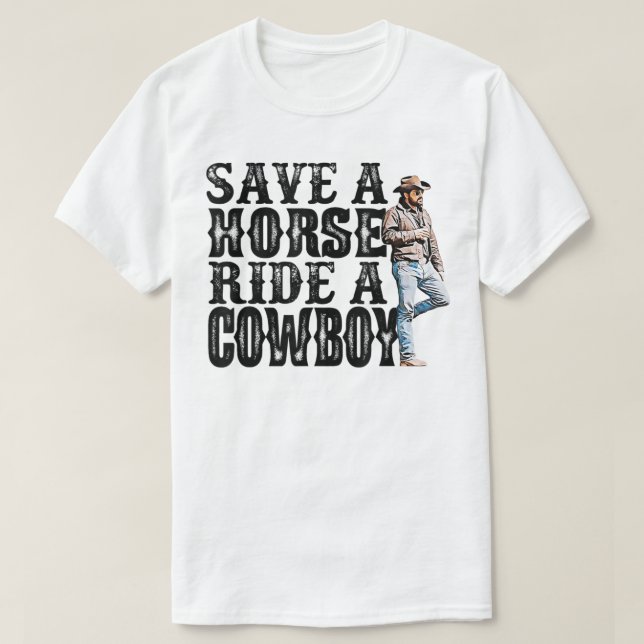 Guardar un paseo a caballo una camiseta de vaquero (Diseño del anverso)