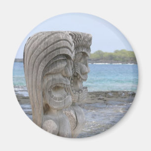 Guardas de Tiki en Kona, Hawaii - imán
