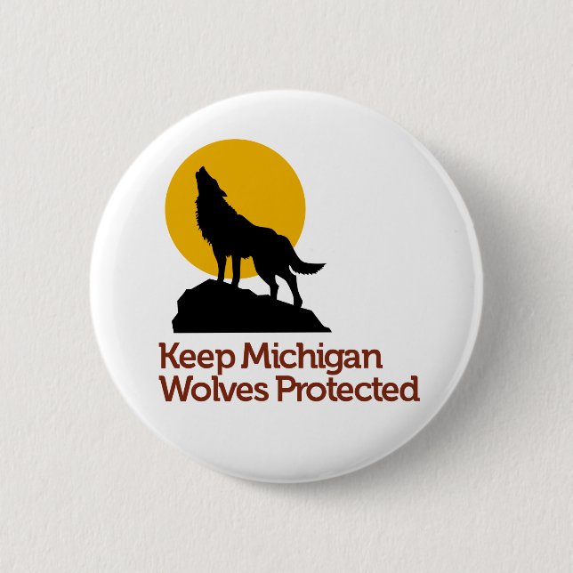 Guarde el botón protegido los lobos de Michigan (Anverso)