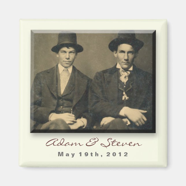 Guarde el imán Date con retrato vintage. (Frente)