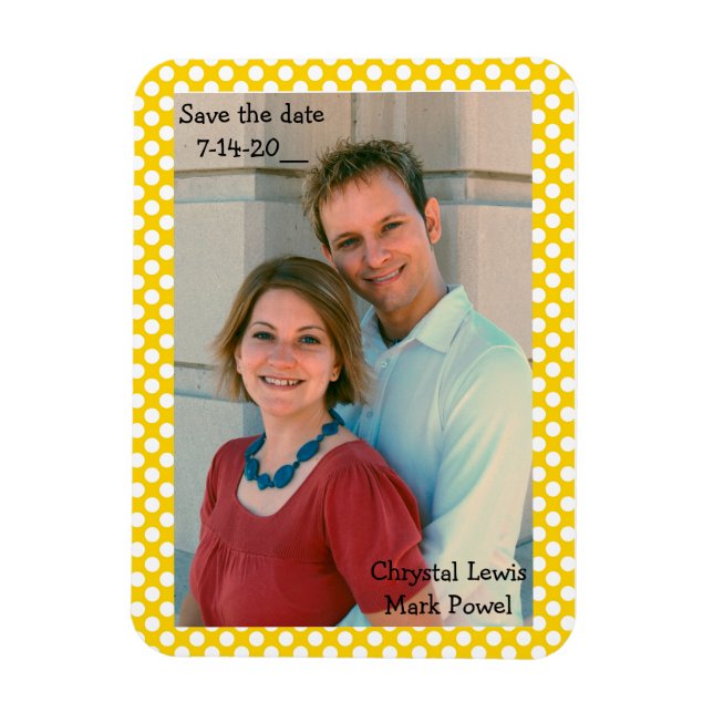 Guarde el imán de fecha con el borde punteado amar (Vertical)