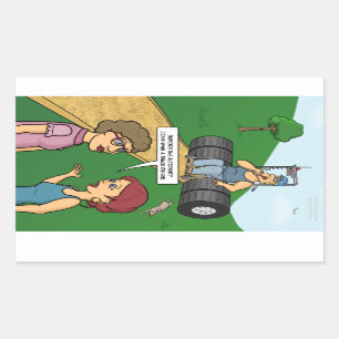 Guarde en el pegatina rectangular de Truckin