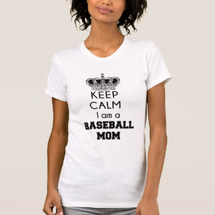 Guarde la calma, camiseta de la mamá del béisbol