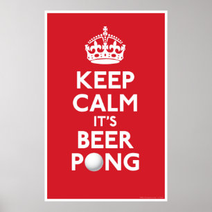 Guarde la calma él impresión de Pong de la cerveza